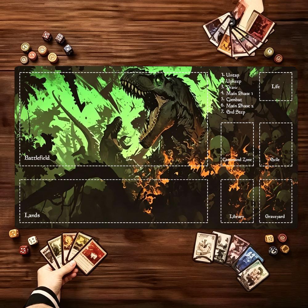 Desk Setup Trading - Dark Jungle Dinosaur Large Extended Game