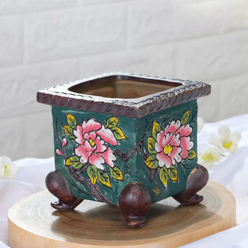 Korean Desk Setup - Korean Style Handpainted Floral Pattern Ceramic