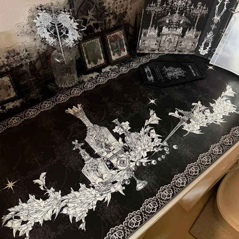 Desk Setup Cozy - Divine Realm Gothic Building Mouse Pad