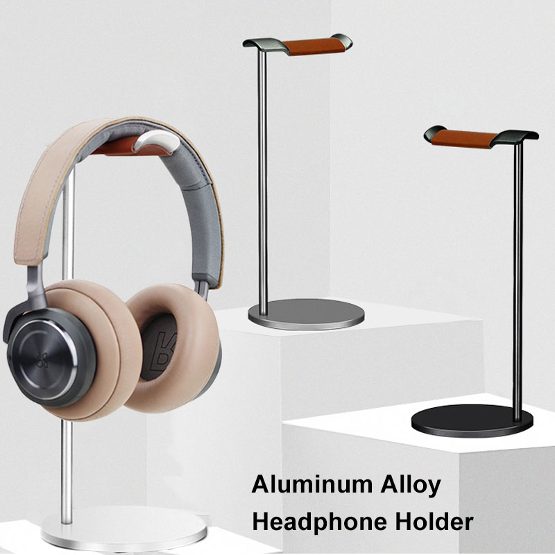 Gaming Setup Desk - Curved Aluminum Headphone Stand Rack Sturdy