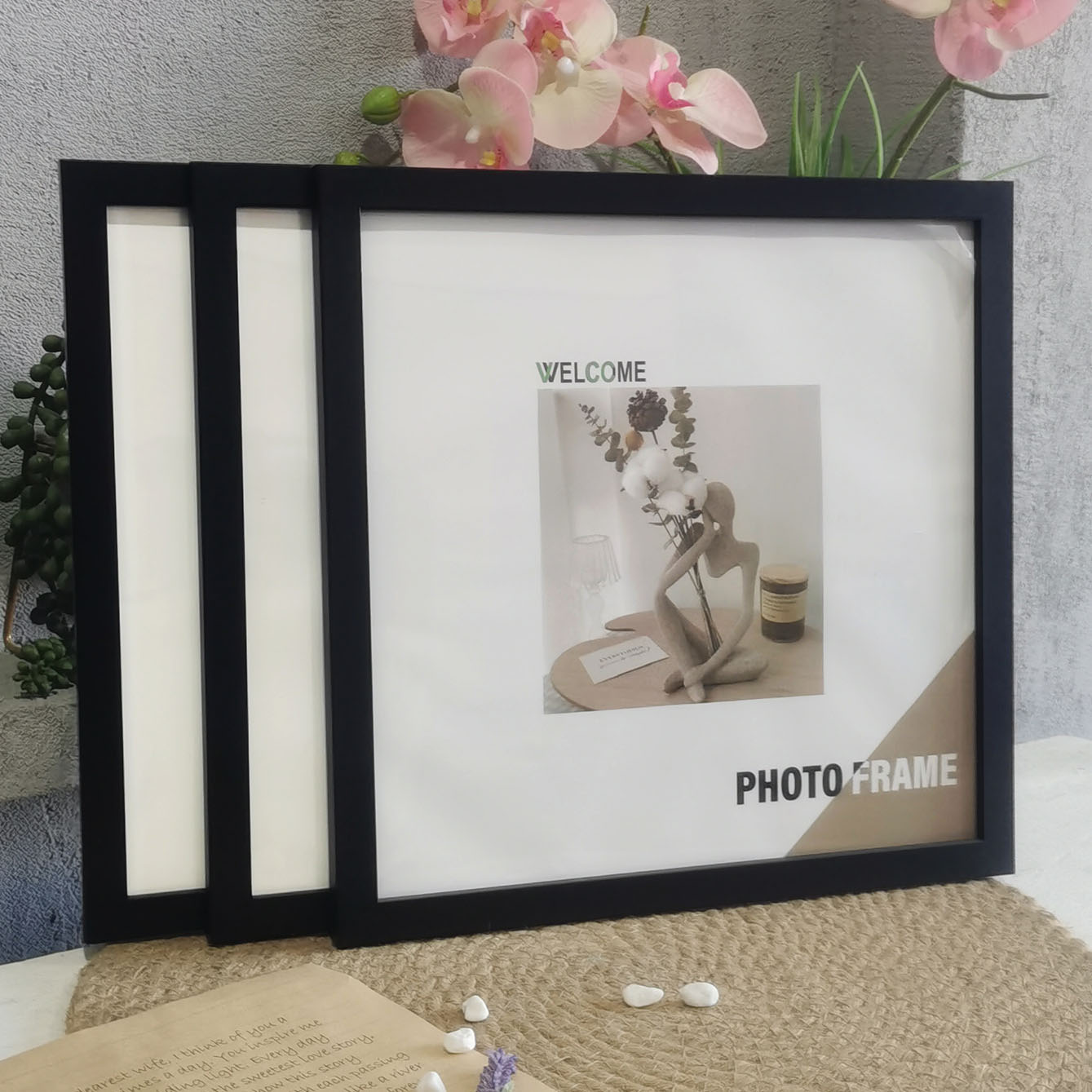 3Pcs Wood Square Photo Frames  - огляд і ціна Desk Setup Photo