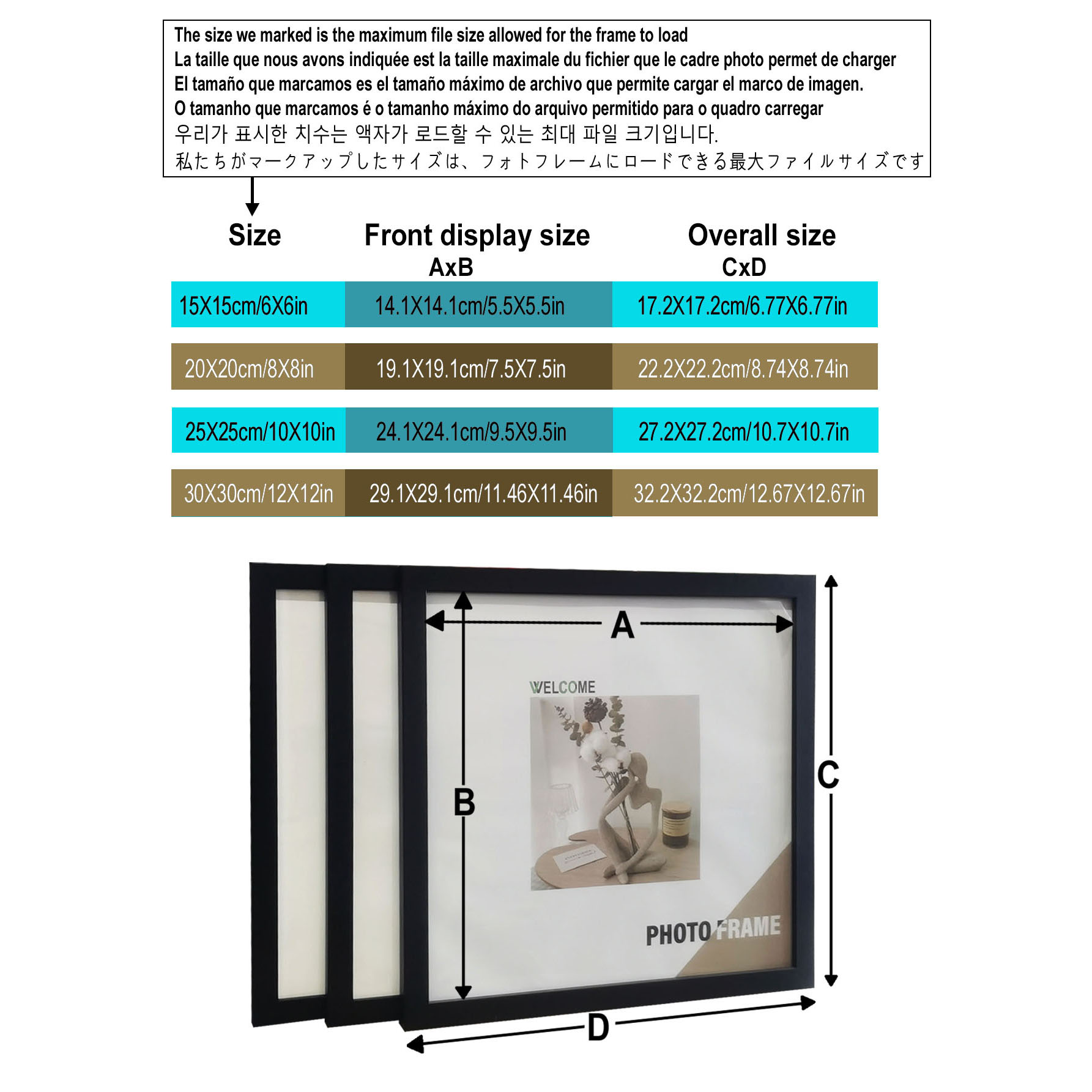 3Pcs Wood Square Photo Frames  - огляд і ціна Desk Setup Photo