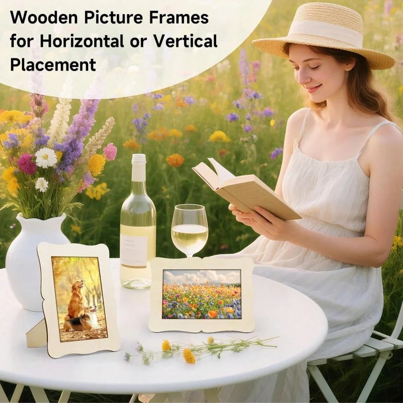 5Pcs Unfinished Wooden Frames  - огляд і ціна Desk Setup Photo