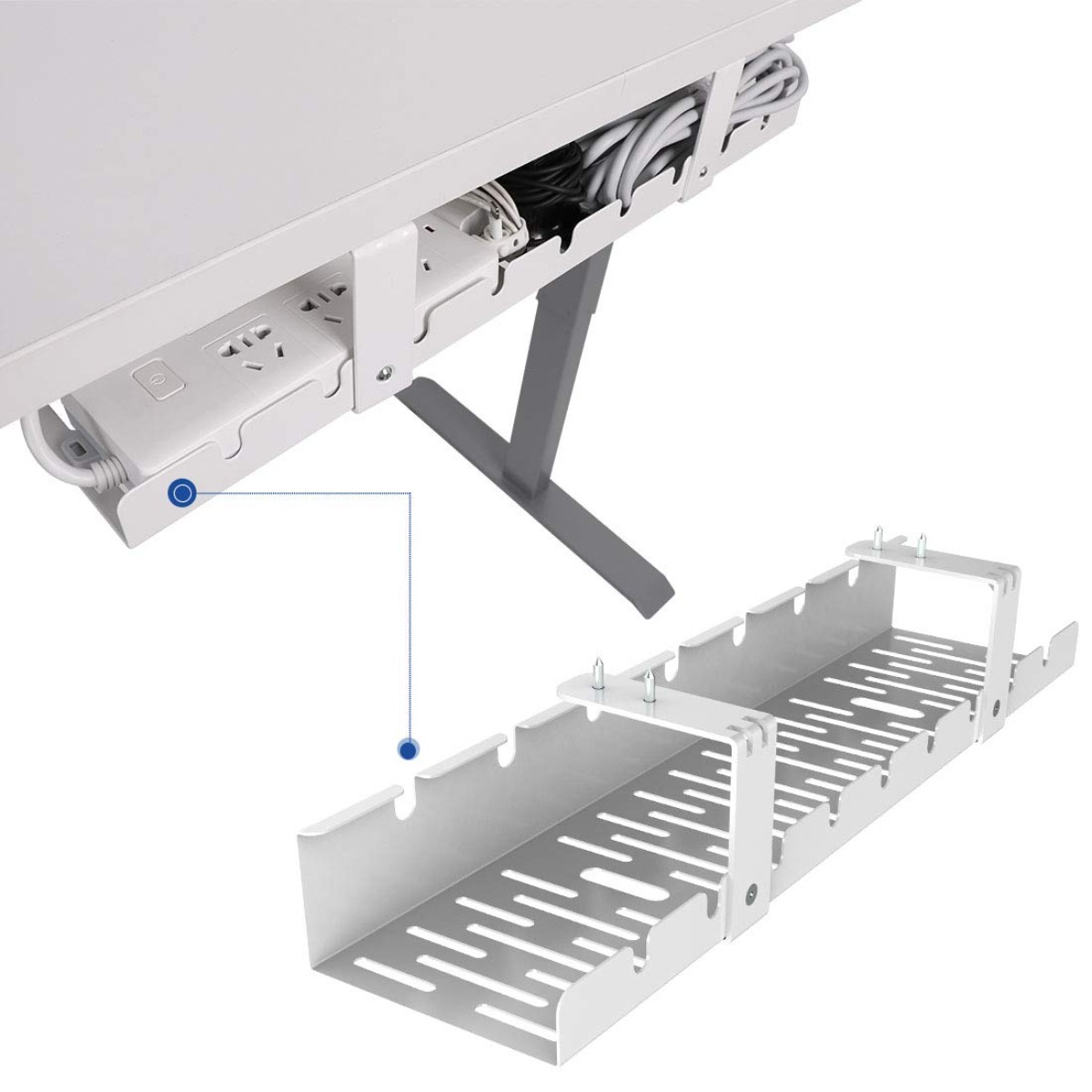 Cable Management Tray Desk Org - огляд і ціна Desk Setup Living Room
