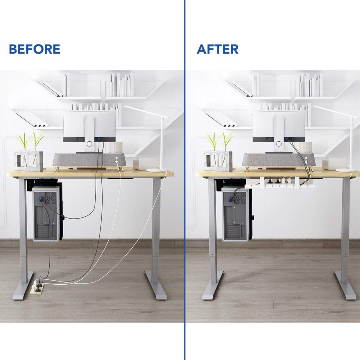 Cable Management Tray Desk Org - огляд і ціна Desk Setup Living Room
