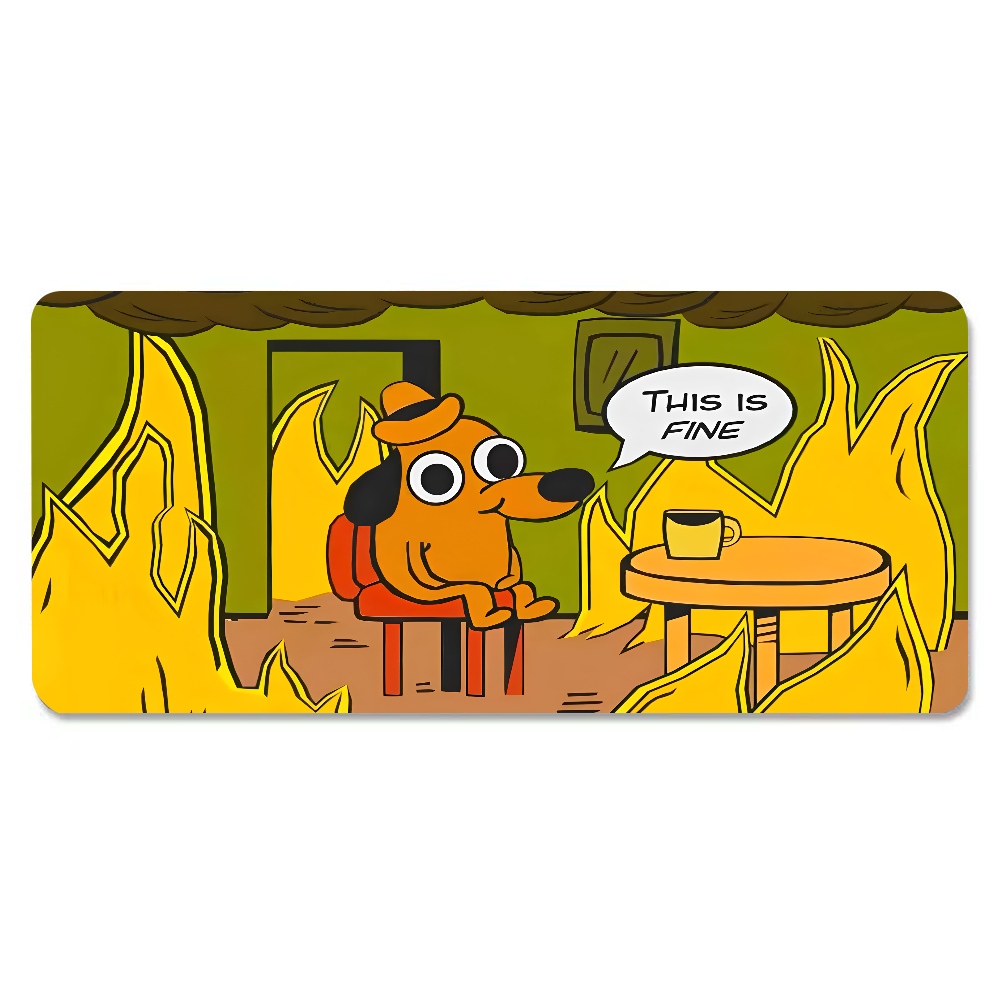 This Is Fine Dog Dachshund Mou - огляд і ціна Desk Setup Cozy