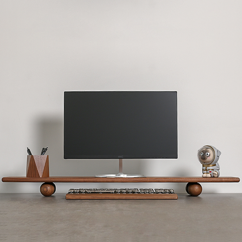 Natural Wood Desktop Riser Dua - огляд і ціна Desk Setup Living Room