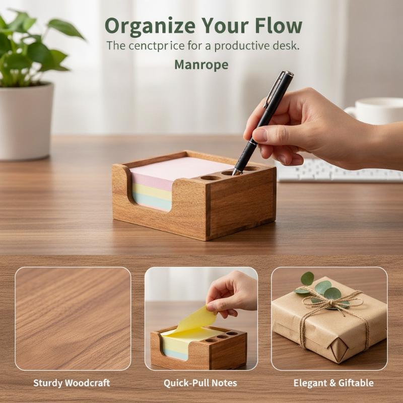 Minimalist Wooden Desk Organiz - огляд і ціна Sticky Memo Holder