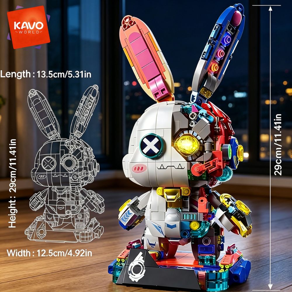 KAVOWORLD 1377PCS Robot Rabbit - огляд і ціна Desk Setup Gifts