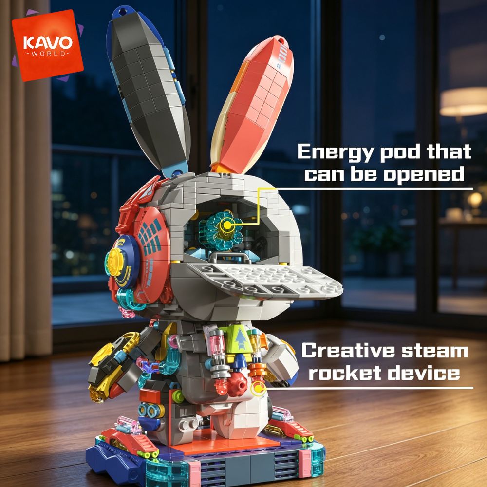 KAVOWORLD 1377PCS Robot Rabbit - огляд і ціна Desk Setup Gifts