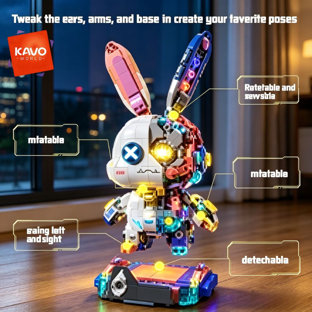 KAVOWORLD 1377PCS Robot Rabbit - огляд і ціна Desk Setup Gifts