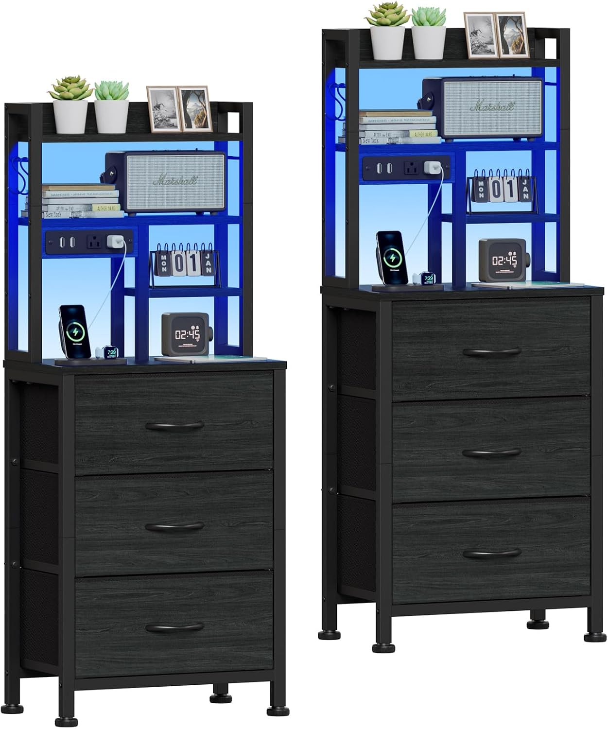 Nightstands Set of 2, Tall Nig - огляд і ціна Desk Setup Oak