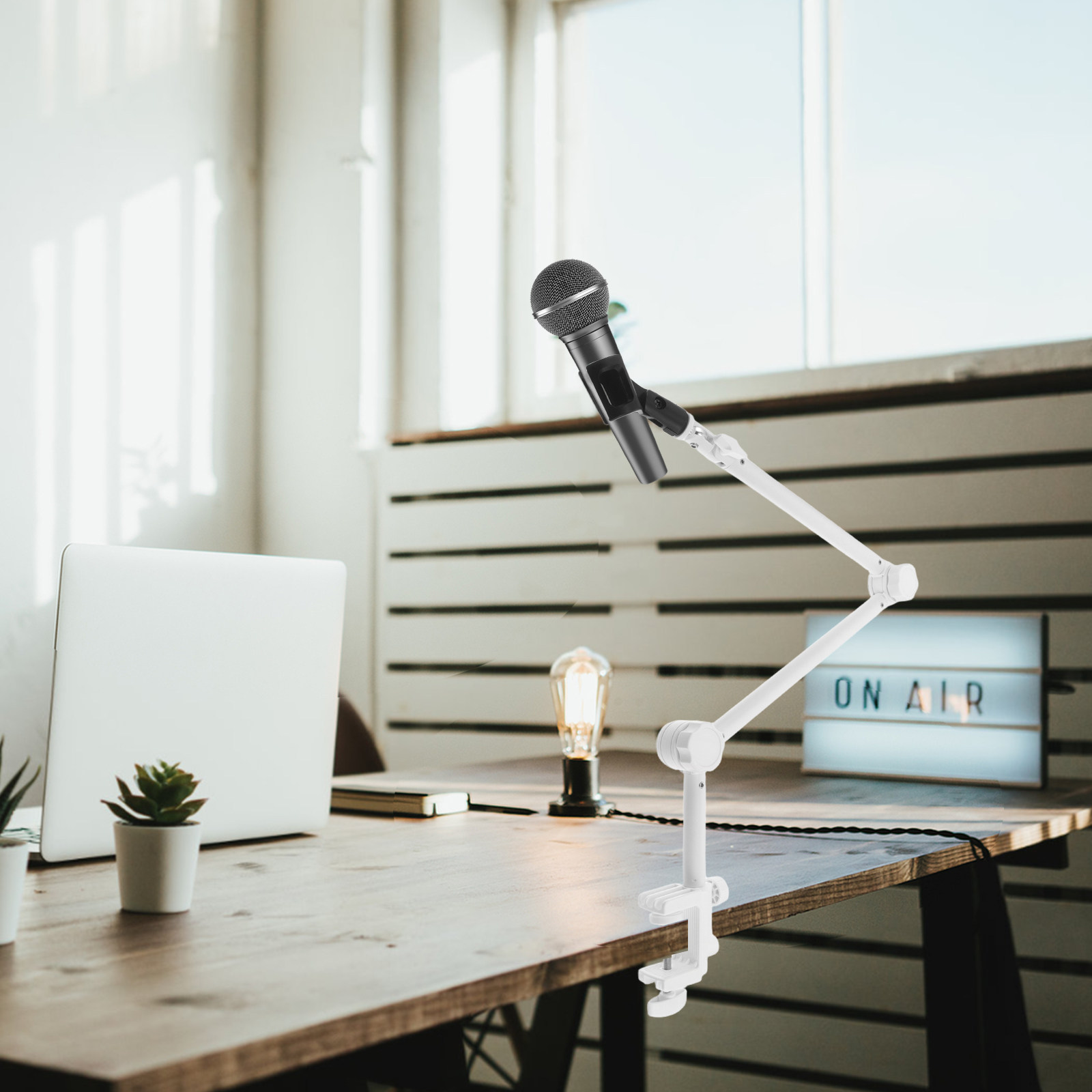 1Set Microphone Boom Arm White - огляд і ціна Gaming Setup Desk