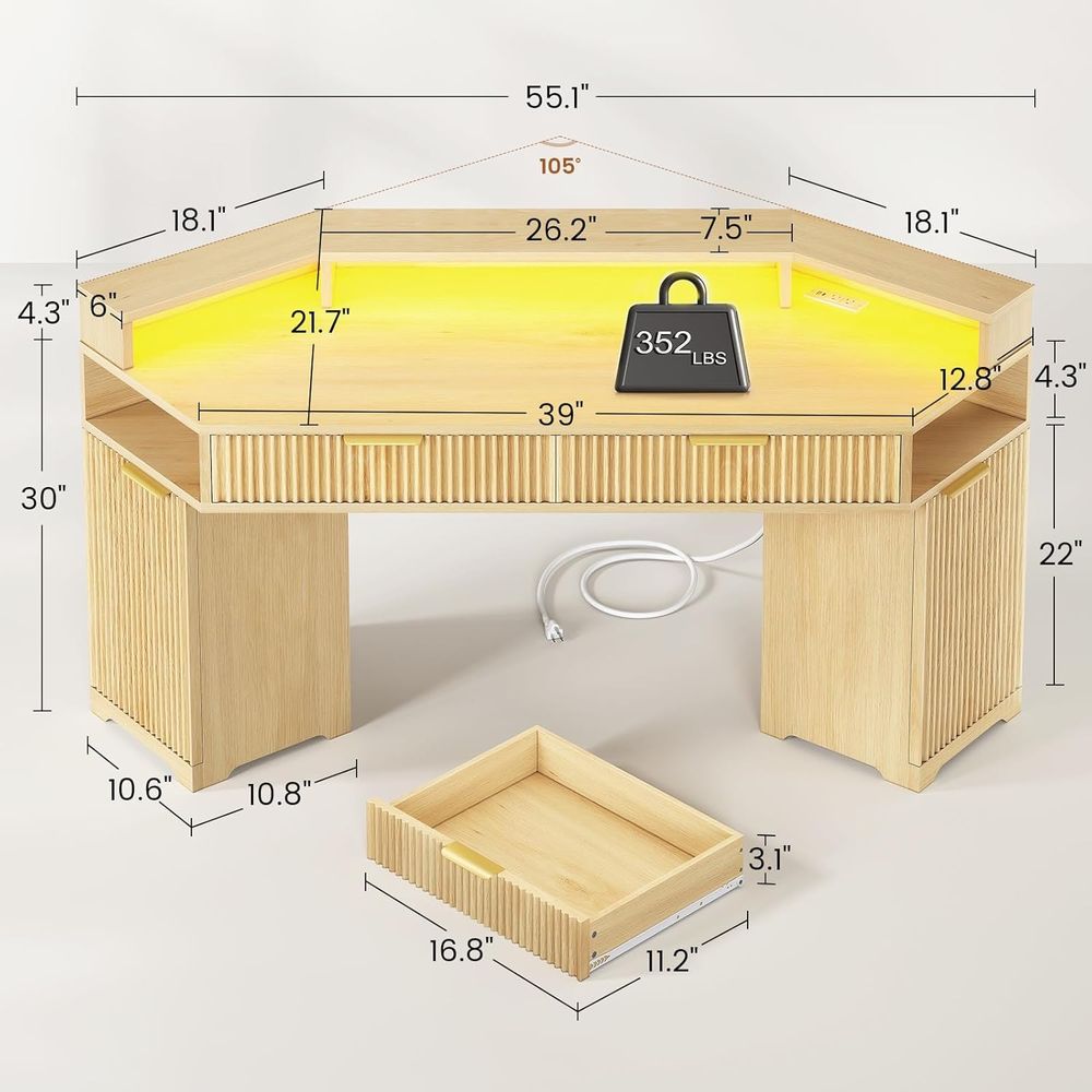 Dual-Desk Setup, Compact Diamo - огляд і ціна Desk Setup Oak