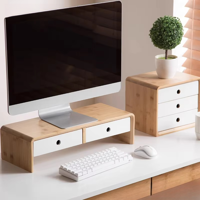 Bamboo Laptop Monitor Riser Ec - огляд і ціна Desk Setup Living Room