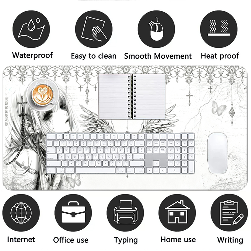 Leather Mousepad Black White A - огляд і ціна Desk Setup Cozy