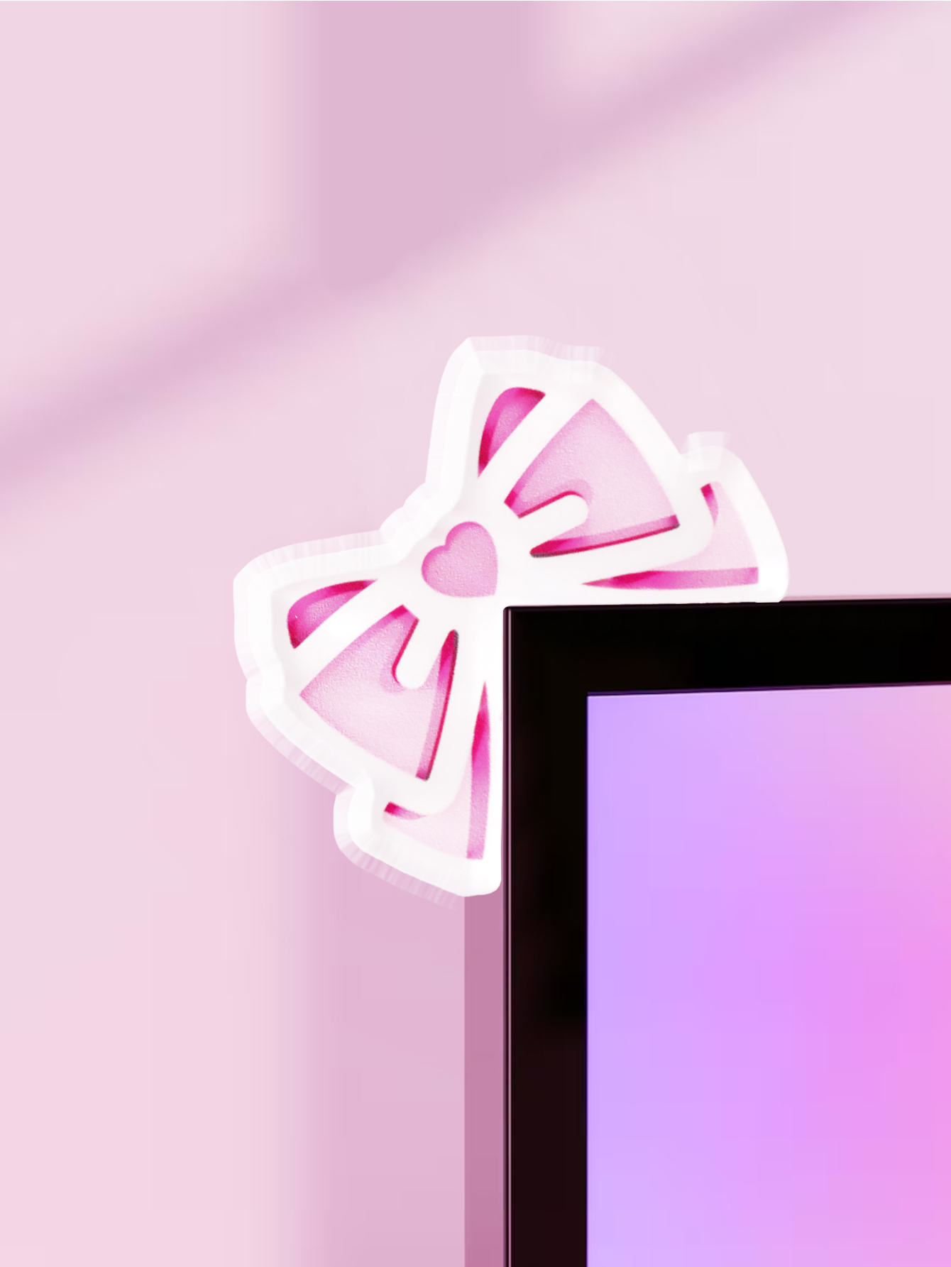 Kawaii Bow Monitor Decor Pink  - огляд і ціна Gaming Setup Desk