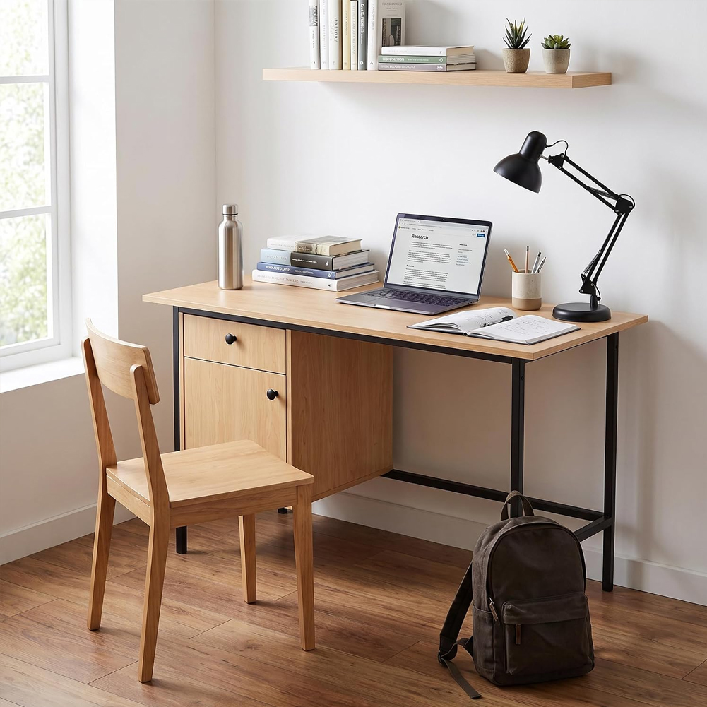 Home Office Computer Desk with - огляд і ціна Desk Setup Oak